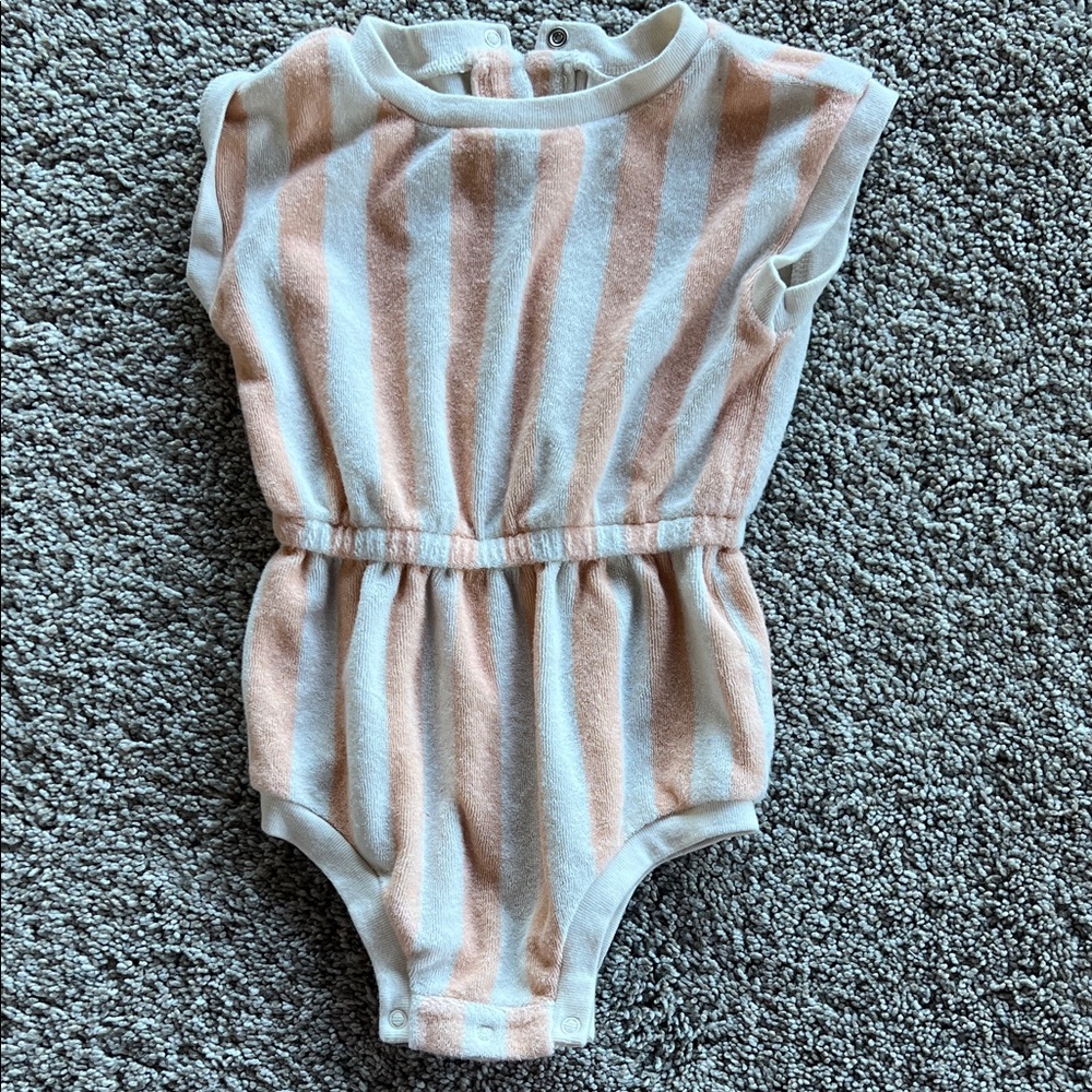 Peach and White Terry Cloth Romper Cat and Jack 18months